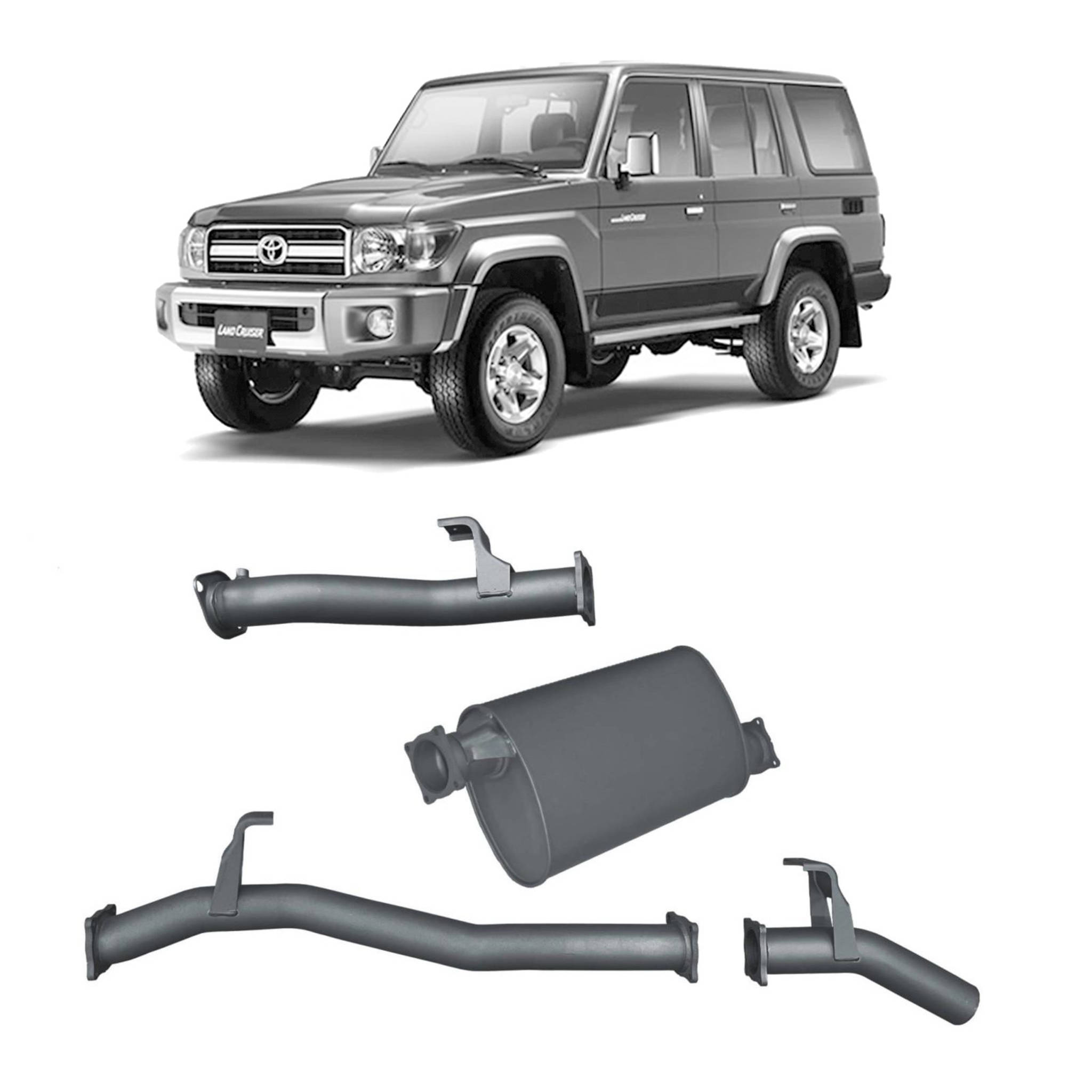 Redback Extreme Duty Exhaust for Toyota Landcruiser 76 Series Wagon (11/2016 - on)