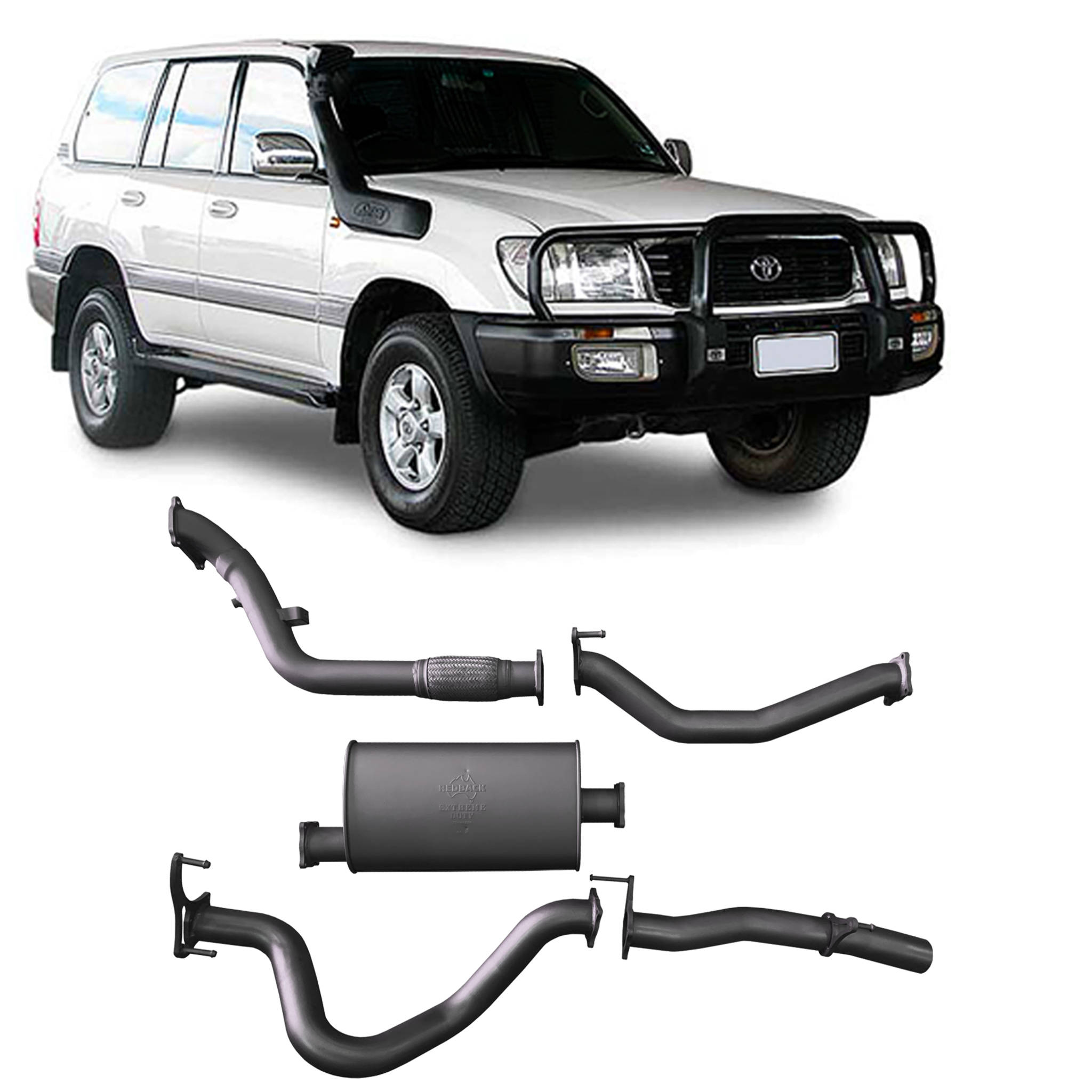 Redback Extreme Duty Exhaust for Toyota Landcruiser 100 Series 4.2L (01/1998 - 10/2007)